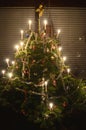 Scandinavian retrostyle decorated Christmad tree Royalty Free Stock Photo