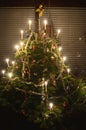 Scandinavian retrostyle decorated Christmad tree