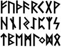 Scandinavian runes black letters on white background