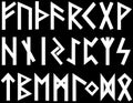 Scandinavian runes white letters on black background