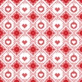 Scandinavian seamless cross stitch inspired by Nordic style Christmas pattern in cross stitch with Christmas bauble, star, love