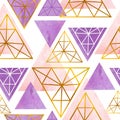 Scandinavian seamless pattern with color triangle.