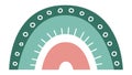 Scandinavian semi circle pattern element. Rainbow in boho style Royalty Free Stock Photo