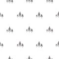 Scandinavian simple forest tree on white vector seamless pattern.