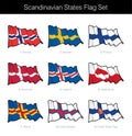 Scandinavian States Waving Flag Set