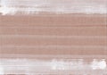 Scandinavian striped background with lines of white paint on light brown craft paper