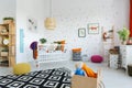 Scandinavian style baby`s room Royalty Free Stock Photo