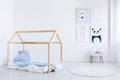 Scandinavian style boy`s bedroom Royalty Free Stock Photo