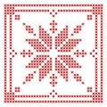 Scandinavian style Christmas cross stitch pattern Royalty Free Stock Photo