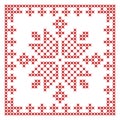 Scandinavian style Christmas cross stitch pattern Royalty Free Stock Photo