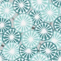 Scandinavian style dandelions vector light blue seamless pattern Royalty Free Stock Photo