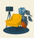 Scandinavian style interior vector illustration fragment