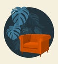 Scandinavian style interior vector illustration fragment