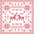 Scandinavian style Nordic winter stich, knitting seamless pattern