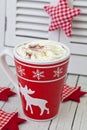 Scandinavian Style Xmas Decoration With Hot Drink Royalty Free Stock Photo