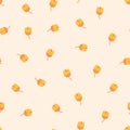 Scandinavian tulip flowers seamless vector pattern. Small folk florals repeating background. Scattered ditsy flowers