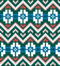 Scandinavian vector seamless pattern in knitting style . Pixel effect.