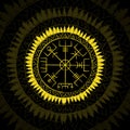 Scandinavian Vegvisir circle yellow