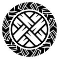 Scandinavian Viking design. Viking shield with northern runes and Old Celtic Scandinavian braided pattern