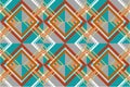 Scandinavian vintage retro style diamond shape geometric seamless pattern vector