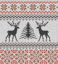 Scandinavian winter ornament. Cristmas seamless knitted pattern.