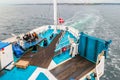 Scandlines ferry floats from Helsingor in Denmark to Helsingborg harbor in Sweden