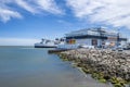 The Scandlines ferry in the port of Puttgarden