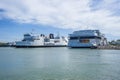 The Scandlines ferry in the port of Puttgarden