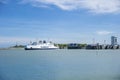 The Scandlines ferry in the port of Puttgarden