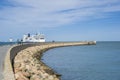 The Scandlines ferry in the port of Puttgarden