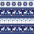 Scandynavian knitted seamless pattern with deer