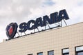 Scania AB Swedish company logo on service dealership headquarters