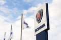 Scania AB Swedish company logo on service dealership headquarters