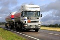 Scania 164G Tank Truck Hauls ADR Goods on Highway