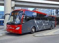 Scania Higer A30 in R-NET colors runned by Oostenrijk at Amsterdam Sloterdijk Station Royalty Free Stock Photo