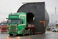 Scania 124L Truck Hauls a Wide Load