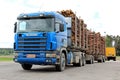 Scania 420 Logging Truck with Wood Trailers