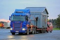 Scania R500 Hauls an Exceptional Load at Dusktime