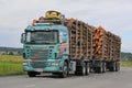 Scania R500 Logging Truck with Full Load Royalty Free Stock Photo