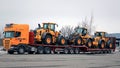 Scania R500 Truck Hauls Three Wheel Loaders