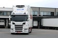 Scania R580 Truck Refrigerated Trailer on Warehouse Yard