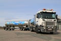 Scania R500 V8 Milk Truck Parked Royalty Free Stock Photo