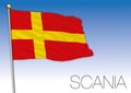 Scania regional flag, Sweden, vector illustration