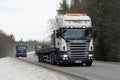 Scania Semi Transports Rebar