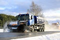 Scania Snowplow Truck Clears Road