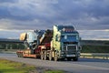 Scania 164 V8 Truck Hauls Terex Pregon Crusher