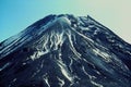 Mount Taranaki Egmont volcanic peak with snow