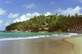 Tropical Beach scene, sand, blue skies, Thailand