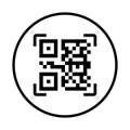 Scanner, barcode icon. Black vector graphics