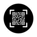 Scanner, barcode, qr code icon. Black vector sketch